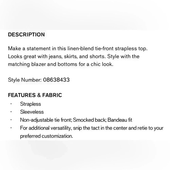 Express Linen-Blend Tie Front Bandeau Top - Picture 4 of 4